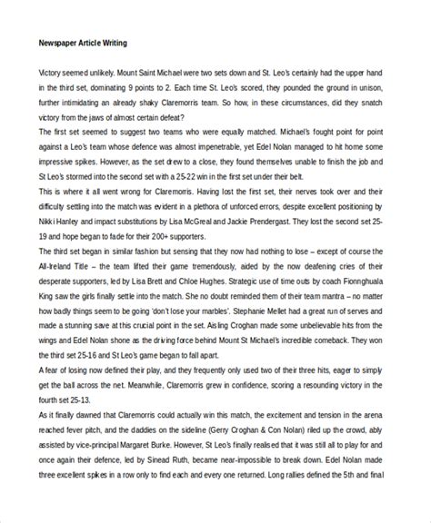 newspaper article example|45+ Article Writing Examples.